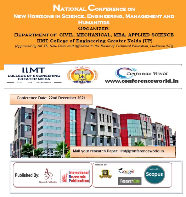 National Conference on New Horizons in Science, Engineering, Management and Humanities